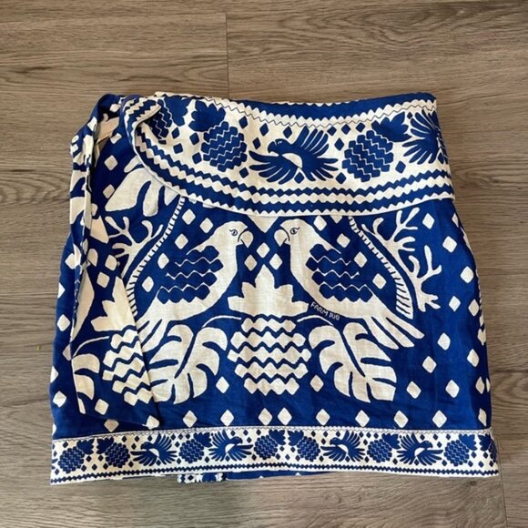 Farm Rio jungle scarf floral linen blend mini skirt - Picture 5 of 12